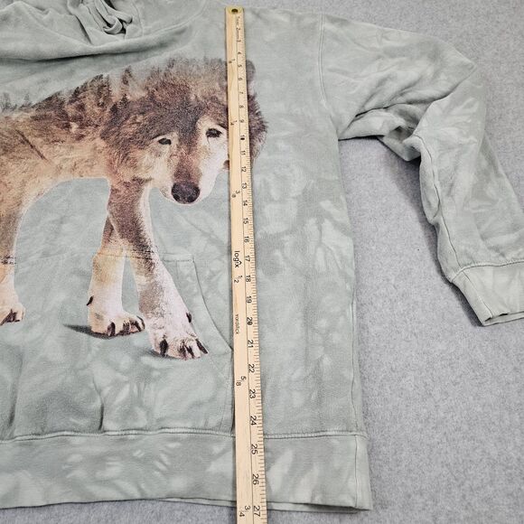 VTG. The Mountain Wolf Tie Dye Grunge Hoodie Sweatshirt Pullover Sz L 90's Y2k - Picture 7 of 11